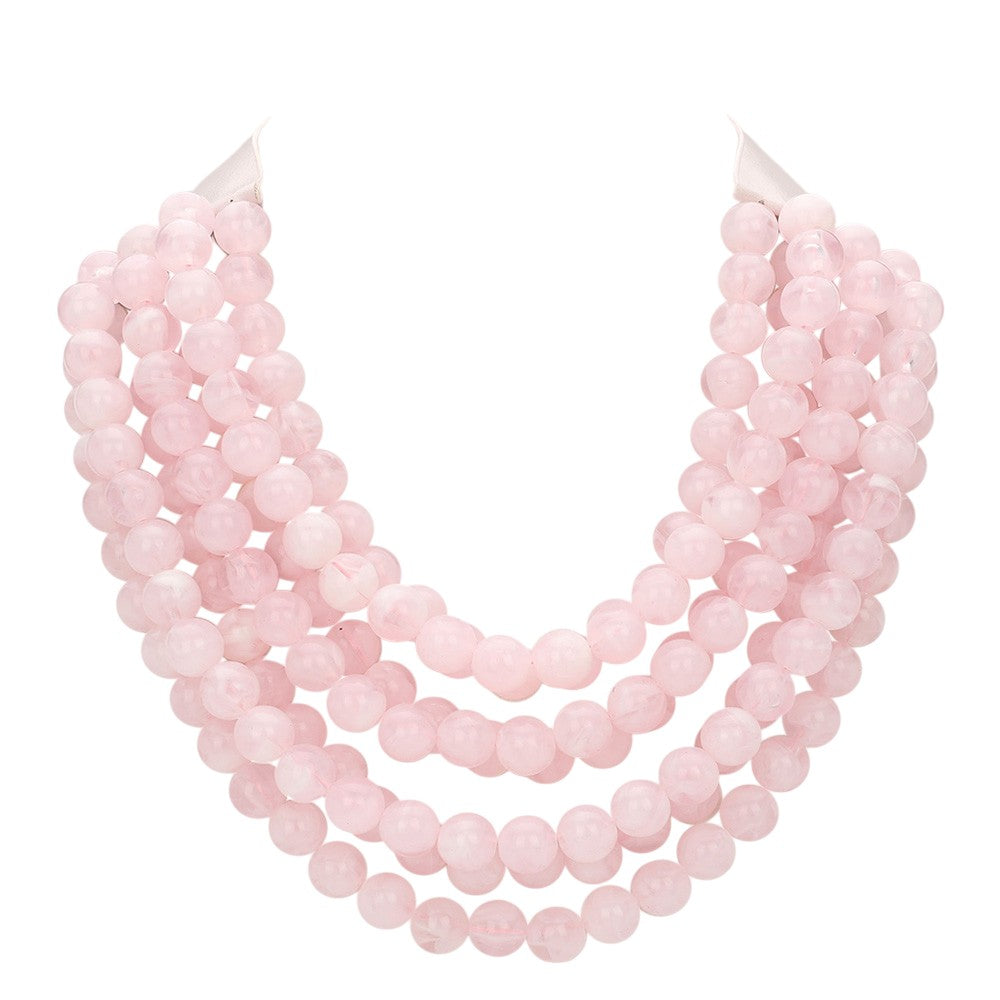 Chunky Multi-Strand Beaded Necklace with Magnetic Clasp